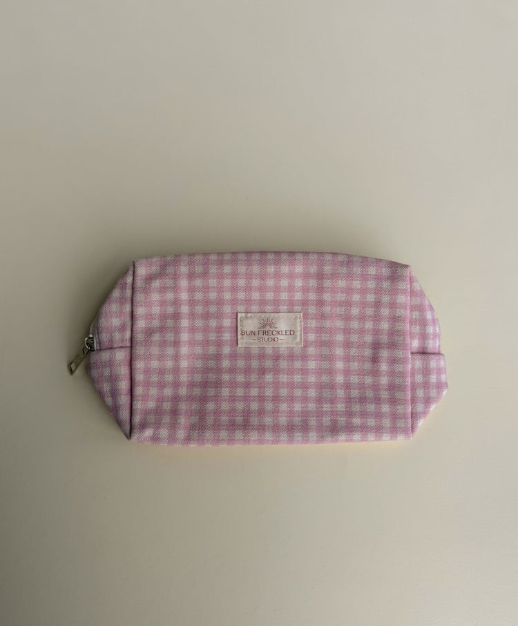 Strawberry Gingham Essentials Pouch