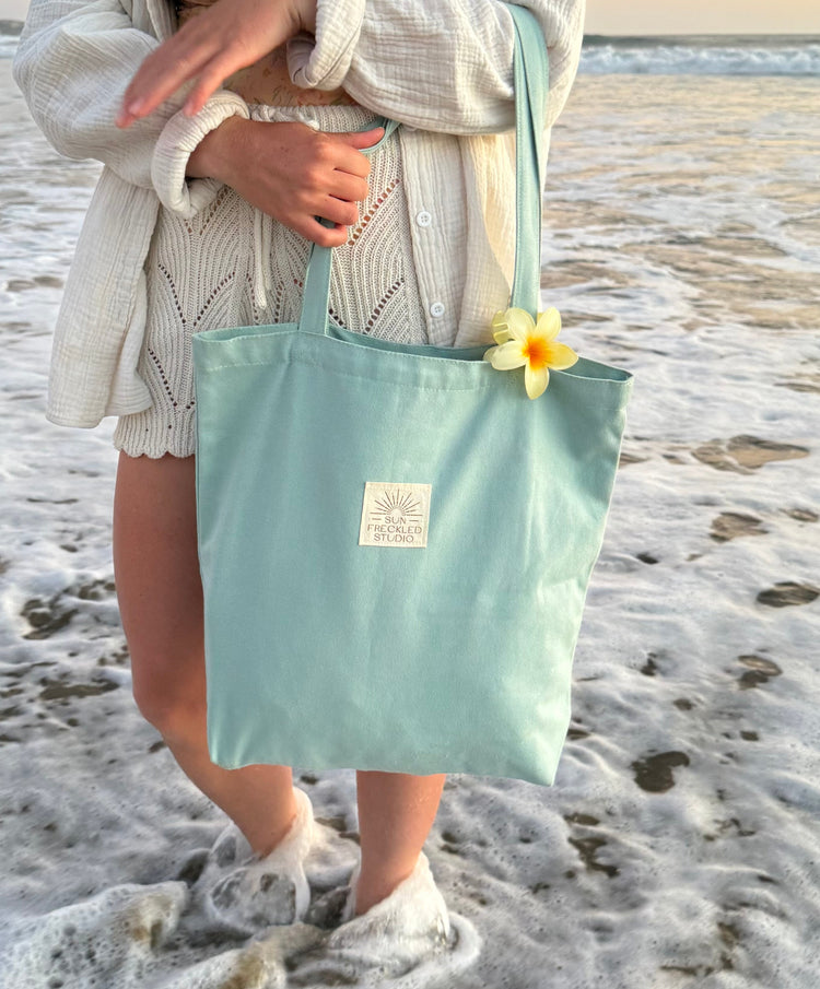 Seafoam Minimalist Tote Bag