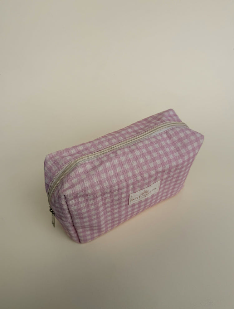 Strawberry Gingham Essentials Pouch