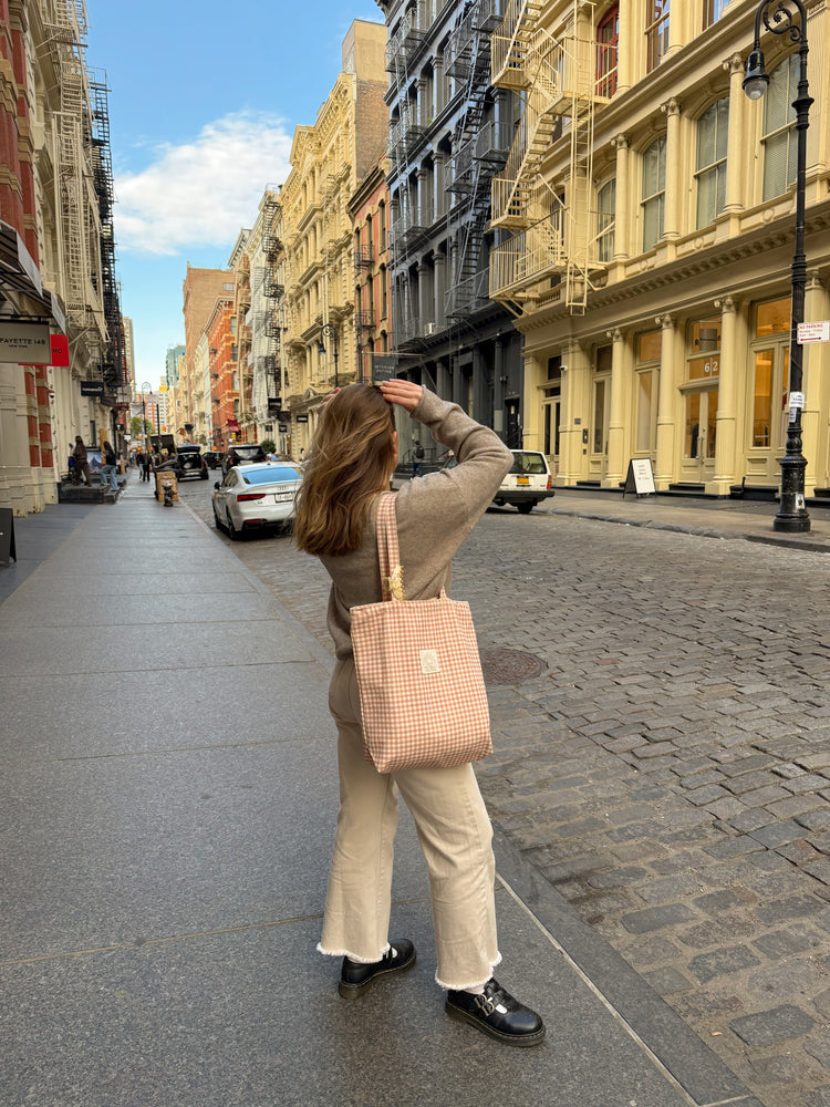Chai Gingham Tote Bag