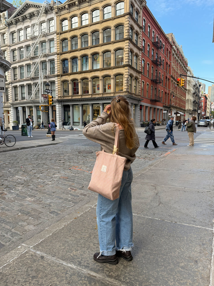 Chai Gingham Tote Bag