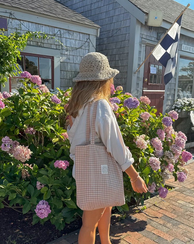 Chai Gingham Tote Bag