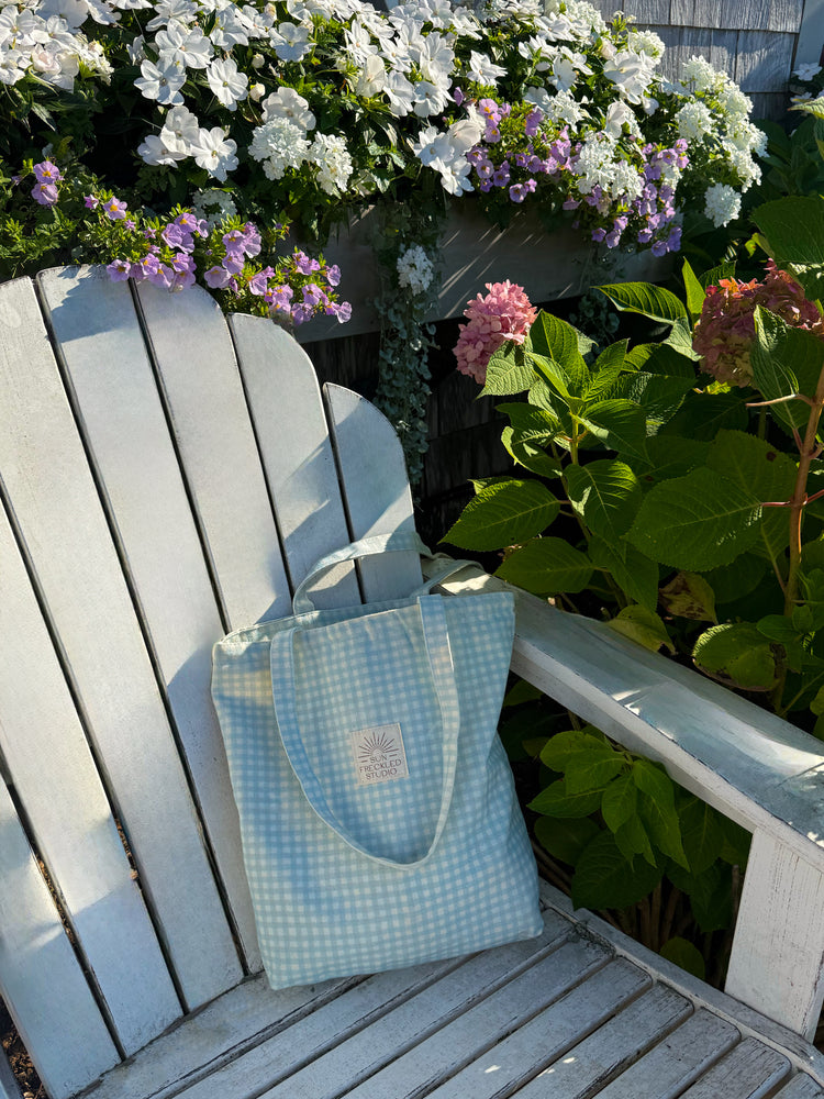 Coastal Gingham Tote Bag